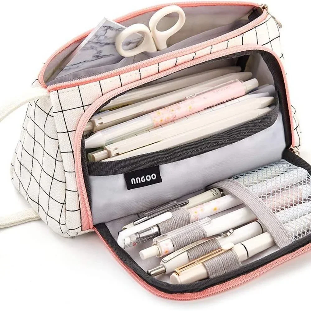 Big Capacity Pencil Case Pouch Pen Case Simple Stationery Bag School College Off - Picture 4 of 8